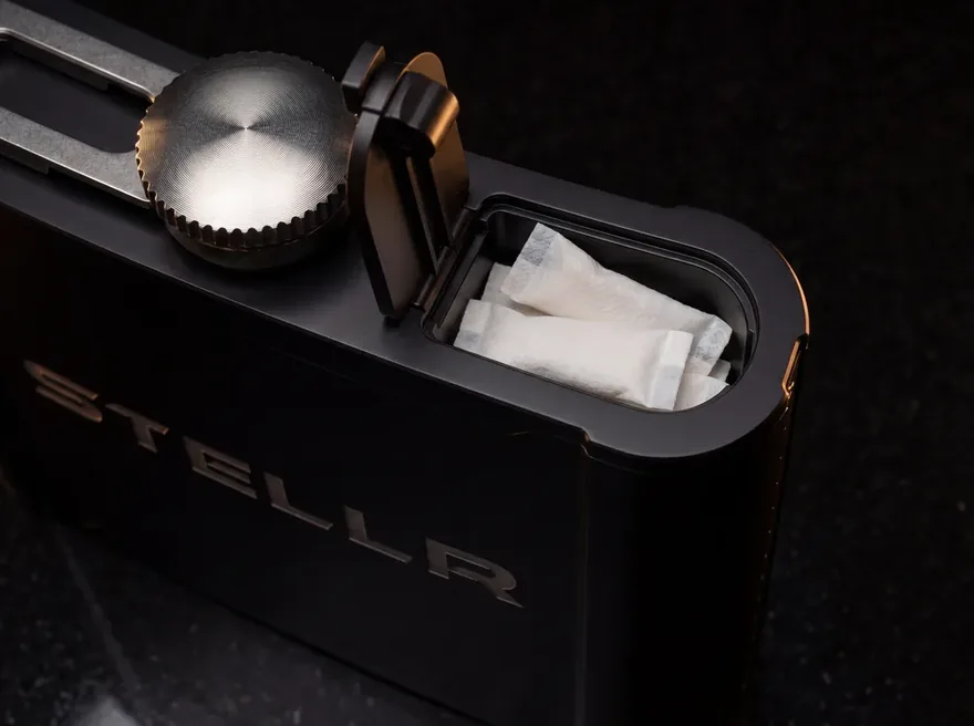 STELLR hidden storage compartment open